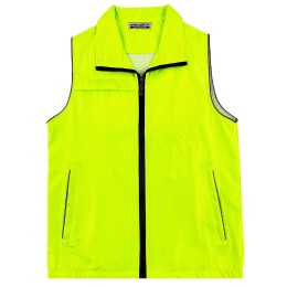 A large number of customized fluorescent yellow vest jackets Customized lapel zipper vest jackets Vest jackets store SKV043 A large number of customized fluorescent yellow vest jackets Customized lapel zipper vest jackets Vest jackets store SKV043